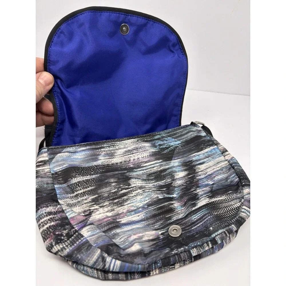 IVIVVA Endless Play Black Blue Purple Print Front Flap Crossbody Bag Purse Girls